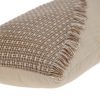 14" X 24" Beige Cotton Throw Pillow