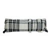 12" X 35" Black and White Cotton Throw Pillow
