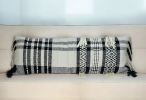 12" X 35" Black and White Cotton Throw Pillow