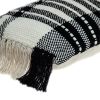 12" X 35" Black and White Cotton Throw Pillow