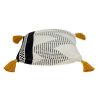 20" X 20" Beige and Black Cotton Throw Pillow