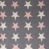 Grey Ivory And Pink Stars Knitted Baby Blanket