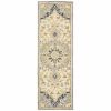 3' X 8' Blue And Ivory Bohemian Runner Rug