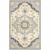 10' X 13' Blue And Ivory Bohemian Rug