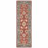3' X 8' Red And Blue Bohemian Area Rug