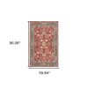 5' X 8' Red And Blue Bohemian Area Rug