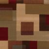 3' X 8' Red And Tan Geometric Runner Rug