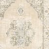 7' X 9' Beige And Ivory Center Jewel Area Rug