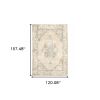 10' X 14' Beige And Ivory Center Jewel Area Rug