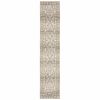 3' X 12' Beige And Ivory Medallion Runner Rug