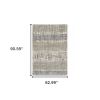 5' X 8' Grey And Ivory Abstract Lines Area Rug