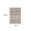 9' X 12' Grey And Ivory Abstract Lines Area Rug