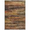 9' X 12' Gold And Slate Abstract Area Rug