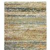 2' X 8' Gold And Green Abstract Runner Rug