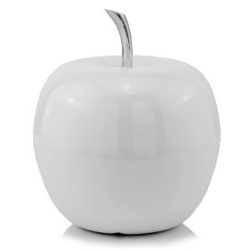 13" White Aluminum Decorative Apple Tabletop Sculpture