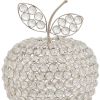 11" Silver and Clear Faux Crystal Decorative Apple Tabletop Sculpture
