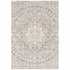 3' X 6' Ivory Grey Distresed Oversize Medallion Indoor Area Rug