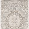 6' X 9' Ivory Grey Distresed Oversize Medallion Indoor Area Rug