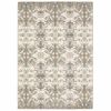 5' X 8' Ivory Gray Abstract Ikat Indoor Area Rug