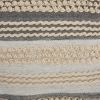 20" Gray and Cream Cotton Blend Throw Pillow With Embroidery