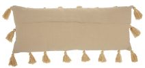 13" X 33" Yellow Polyester Blend Throw Pillow With Tassels