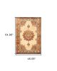 4' X 6' Gold And Orage Floral Medallionarea Rug