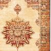 4' X 6' Gold And Orage Floral Medallionarea Rug