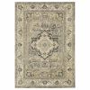 7' X 10' Beige And Gray Traditional Medallion Indoor Area Rug