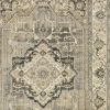 7' X 10' Beige And Gray Traditional Medallion Indoor Area Rug