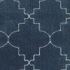 2' X 8' Blue And Ivory Trellis Indoor Runner Rug