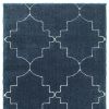 2' X 8' Blue And Ivory Trellis Indoor Runner Rug