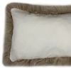 Set of Two 12" X 20" Taupe Cowhide Throw Pillow