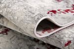 8' X 10' Red and Gray Modern Abstract Area Rug