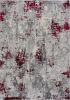 9' X 13' Red and Gray Modern Abstract Area Rug