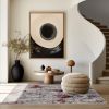 9' X 13' Red and Gray Modern Abstract Area Rug