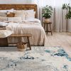 4' X 6' Blue Abstract Dhurrie Area Rug