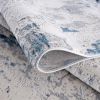 8' Blue Abstract Dhurrie Runner Rug