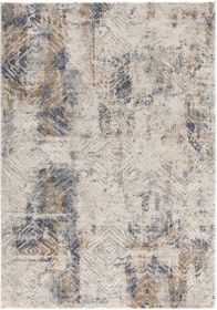 5' X 8' Ivory And Beige Abstract Diamonds Area Rug