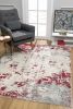 8' X 10' Red Abstract Dhurrie Area Rug