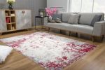 8' X 10' Red Abstract Dhurrie Area Rug