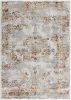 3' X 5' Gray And Beige Distressed Ornate Area Rug