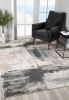 8' X 10' Gray And Ivory Abstract Dhurrie Area Rug