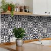 8" X 8" Black And White Quatro Peel And Stick Removable Tiles
