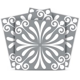 6" X 6" Gray And White Spire Peel And Stick Removable Tiles