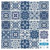 4" X 4" Midnight Blue And White Peel And Stick Removable Tiles