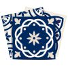 8" X 8" Midnight Blue And White Peel And Stick Removable Tiles