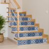 8" X 8" Midnight Blue And White Peel And Stick Removable Tiles