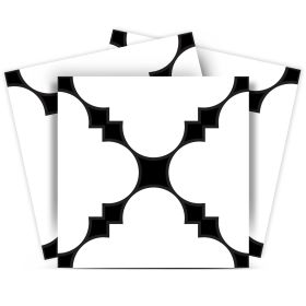 8" X 8" Black And White Tri Peel And Stick Tiles