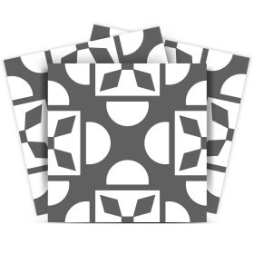 8" X 8" Dark Gray And White Coli Peel And Stick Tiles