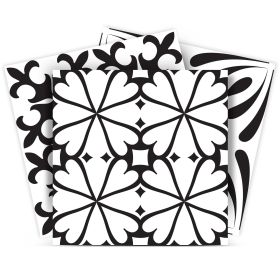 6" X 6" Black And White Mash Peel And Stick Removable Tiles